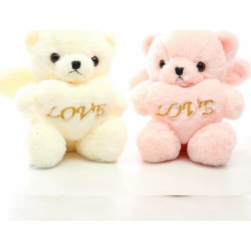 1pc 23cm Cute Cartoon Teddy Bear with Love Plush Toys Soft Stuffed Kawaii Animals Bear Doll Birthday Grils Gift For Children