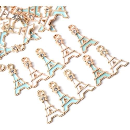 10Pcs Mixed Classic Iron Tower Shape Alloy Metal Drop Oil Pendant Findings For DIY Jewelry Making Necklace Earrings Accesories