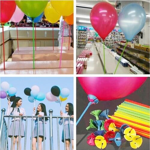 50 100pcs/lot 40cm Sticks White PVC Rods for Balloons Holder Sticks with Cup Birthday Party Decorations balloon Accessories