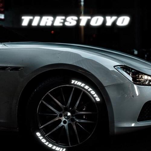 8PCS Reflective 3D Car Tire Decals Auto Tire Lettering Styling Kit Logo Tire Lettering Decals Auto Motorcycle DIY Label Letters