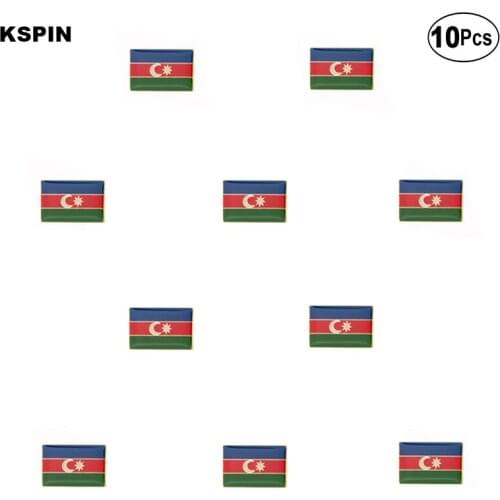 Azerbaijan Flag Brooches Lapel Pin Flag badge Brooch Pins Badges 10Pcs a Lot