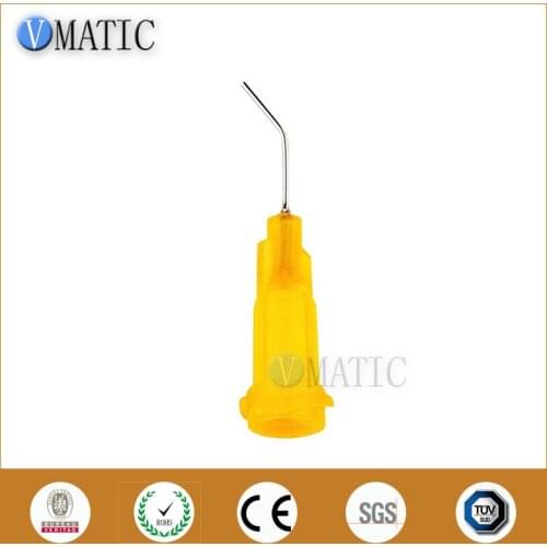 Free Shipping 100Pcs 23G 0.5'' Tube 45 Degree Bend Bent Dispensing Needle Blunt End Stainless Steel Dispenser Needle 1/2 Inch