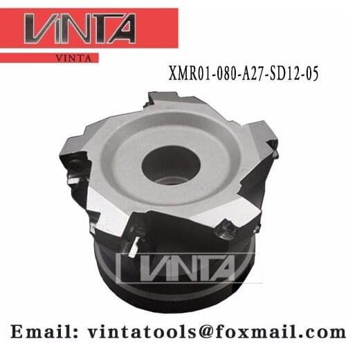 Free shipping XMR01-080-A27-SD12-05 Indexable Milling cutter matched SDMT1204-DM carbide insert