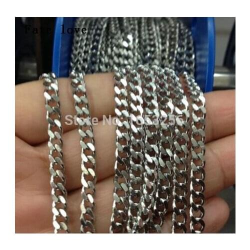 Fate Love Lot 10 Meters 4.5mm Stainless Steel Sheet Cowboy Link Chain Jewelry Finding /Marking Chain Wholesale price
