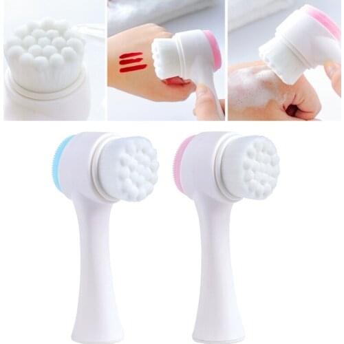 Double Side Silicone Facial Cleanser Brush Skin Care Tool Portable Face Cleaning Massage Washing Face Brushes Product For Women