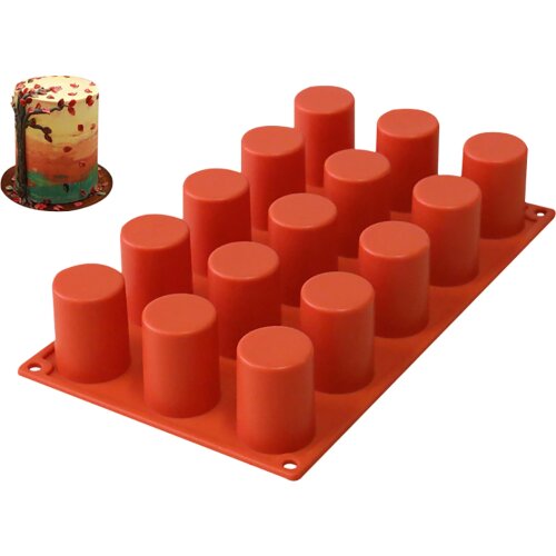 15-hole Cylindrical Fondant Cake Silicone Mold Candle Making Supplies Handmade Soap Mold Baking Tools Chocolate Mold