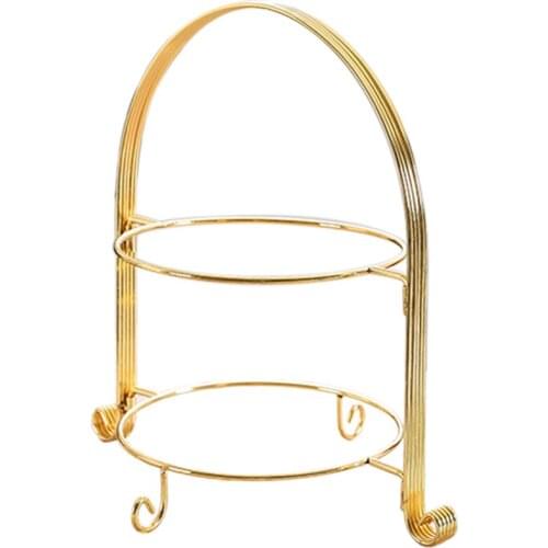 Fruit Plate European Two - Layer Snack Rack Cake Display Rack Pastry Dish Serving Tray Fruit Candy Shelf Room Party Decoration