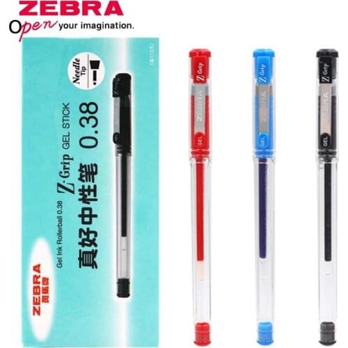 ZEBRA Gel Pen JJS1 10pcs/lot Z·GRIP Series Needle Tube Type Good Neutral Pen Financial Pen 0.38mm