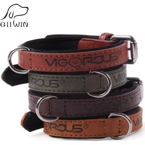 PU Leather Dog Collar Pet Neck Collars for Small Large Dogs Cats Puppy Collar Adjustable Solid Dog-Collar Pet Products YS0073