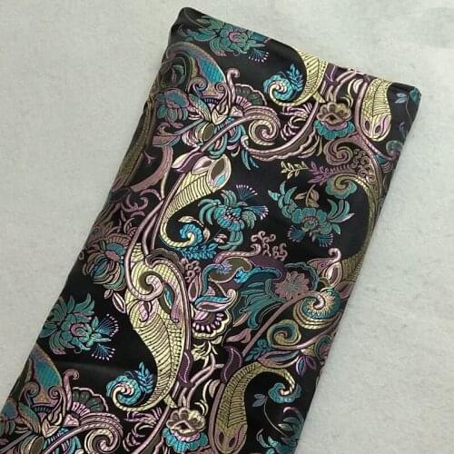 Graceful Yellow Pink Blue Ruyi Feather Brocade Fabric 50x110cm Floral Jacquard Apparel Costume patchwork fabric Curtain Upholste