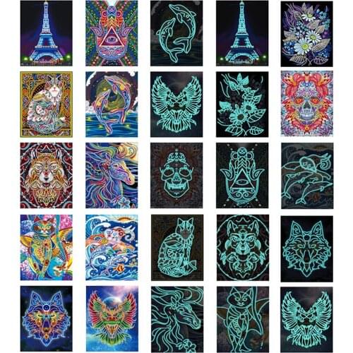 5D DIY Night Luminous Diamond Painting Special Shaped Diamond Embroidery Cross Stitch Mandala Picture Of Rhinestone Home Decor