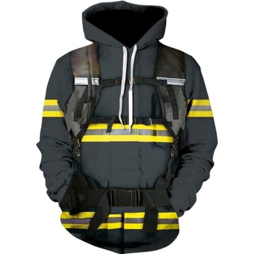 Firefighter Suit 3D Print Hoodies Fireman 3D Hoodie Men Women New Fashion Hooded Sweatshirt Long Sleeve Pullover Style