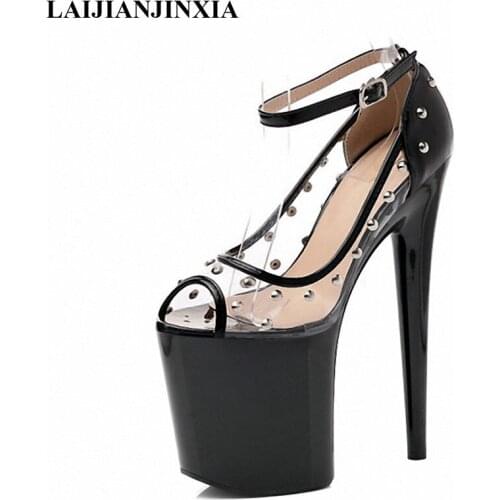 LAIJIANJINXIA New Fashion Sexy Gladiator 20CM Super High Heel Platforms Pole Dance/Performance/Star/Model Sandals Womens Shoes