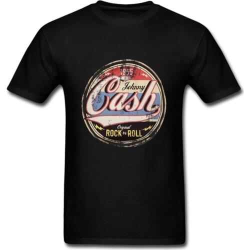 Fashion Print Men T-Shirt Slim Fit Rock N Roll Tshirt Printed Johnny Cash Adult T Shirt Camisetas Clothing