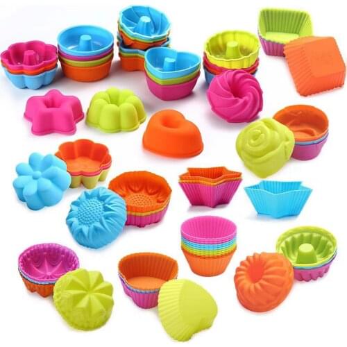 9 Shapes Silicone Cupcake Baking Molds Cup Set Kitchen Craft Tool Bakeware Pastry Tools Cake Mold