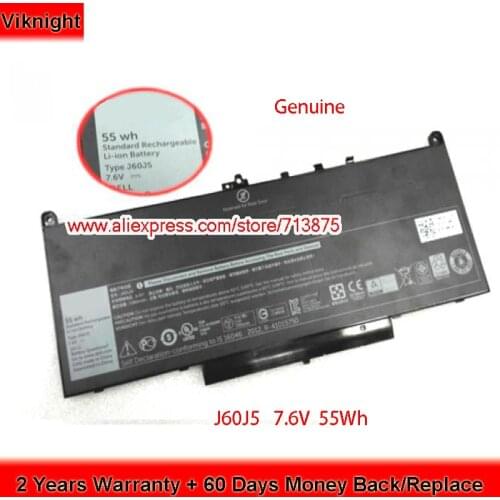 Genuine 7.6V 7080Ah 55Wh 0MC34Y 0F1KTM J60J5 Battery for Dell Latitude E7470 E7270 1W2Y2 242WD GG4FM NJJ2H P26S001 WYWJ2