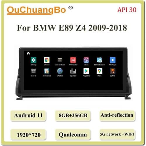 Ouchuangbo car stereo gps radio for E89 Z4 2009-2018 support wifi 8 core 1080P 4+64 android 10 OS anti-reflection MSM8953