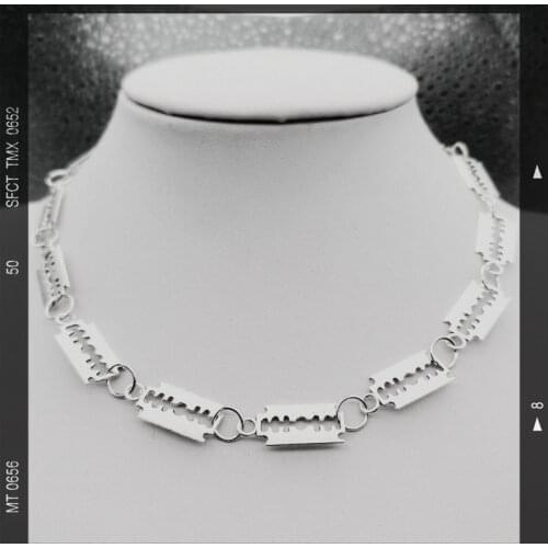 Small Stainless Steel Blade Unisex Choker Necklace Women Hip-hop Gothic Combinations Fashion Punk Style