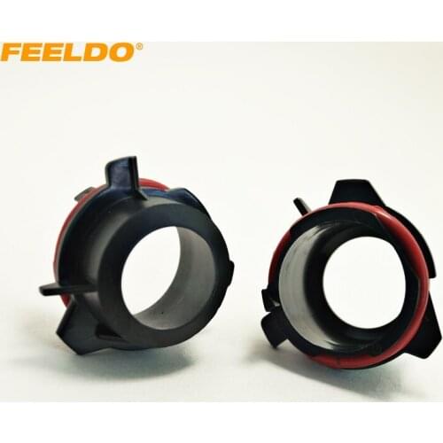 FEELDO 2pcs Car Bulbs Socket Conversion Adapter For BMW E39 5-SeriesType2 H7 HID Xenon Bulb Low Beam Installation #HQ1057