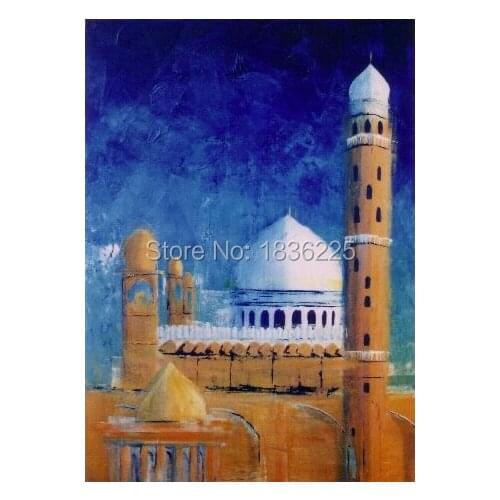 Scenery painting oil paintings paris castle scenes decoration of houses interior modern city oil painting with building painting