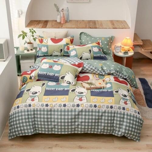 Bedding aloe cotton sheets four-piece sanding thin quilt bed set bed sheet set