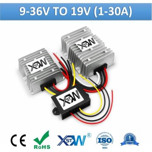 XWST DC to DC Boost Buck Converter 9-36v 12V 24V to 19VDC Voltage Regulator 1A to 30A Output 19 Volts Power Supply