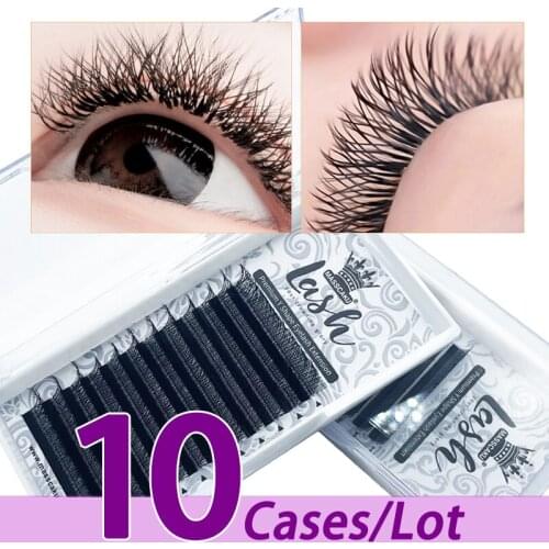 10case/lot Hot sale eyelashes wholesale Y type soft natural russian volume eyelash extension premium 8-15mm individual eyelash