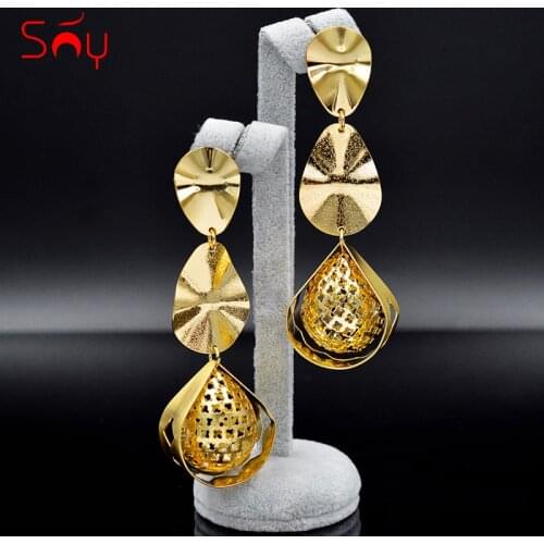 Sunny Jewelry Ethnic Jewelry Big Earrings For Women Long Drop Dangle Earrings Water Drop Earrings For Party Engagement Jewelry