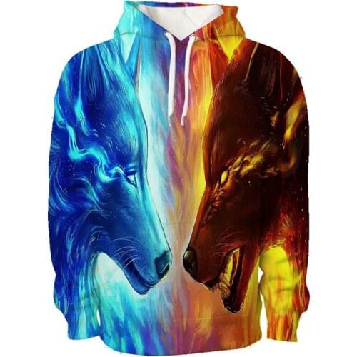 Wolf 3D Printed Hoodies Adult & Kids Hoodie Men Wolf Cool Hooded Sweatshirts Teens Fall Casual Clothes Boys Funny Pullover Tops