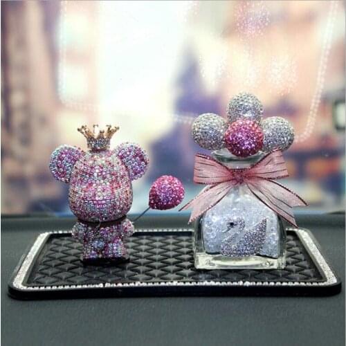 Car decoration creative cute high-end hand-made diamond violent bear car interior perfume bottle car decoration gift