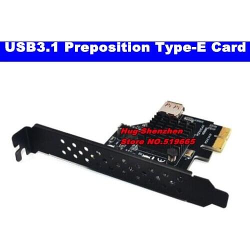 USB3.1 preposition TYPE-E Expansion Card PCI-E X2 to type-c port with USB2.0 port adaper card ASM3142
