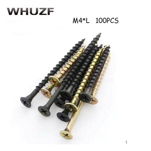 Wood screws 100pcs M4 Color zinc plus hard Wood screw phillips head tapping screws furniture wood screws fast coarse teeth