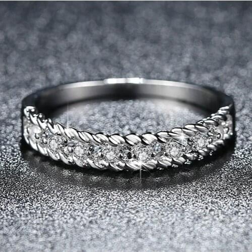 Shiny Feather Zircon Ladies Ring Mini Multi Zircon Fashion Creative Metal Ring Colorful Decoration Party Engagement Jewelry Gift