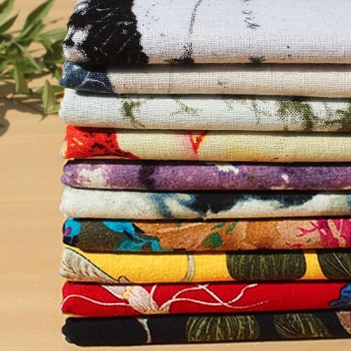 1 Meter Floral Linen Cotton Fabric Home Textile For Dress Women Clothes Spring Apparel Sewing Fabric Tissus Au Metre Tunic Cloth