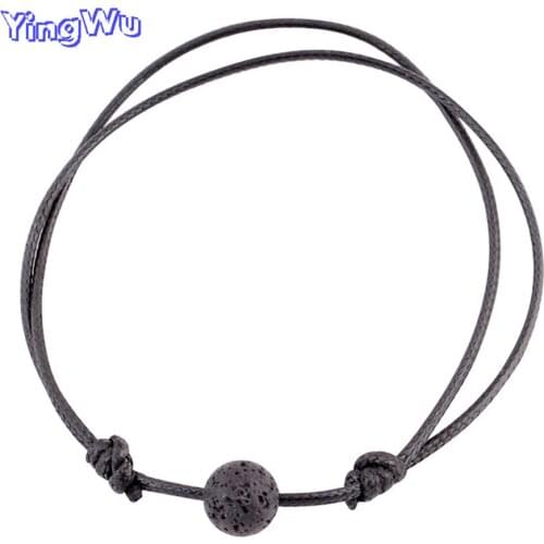 1Pc Natural Lava Volcanic Stone Round Stone Ball Essential Oil Fashion Diffuser Leather Bracelet Adjustable