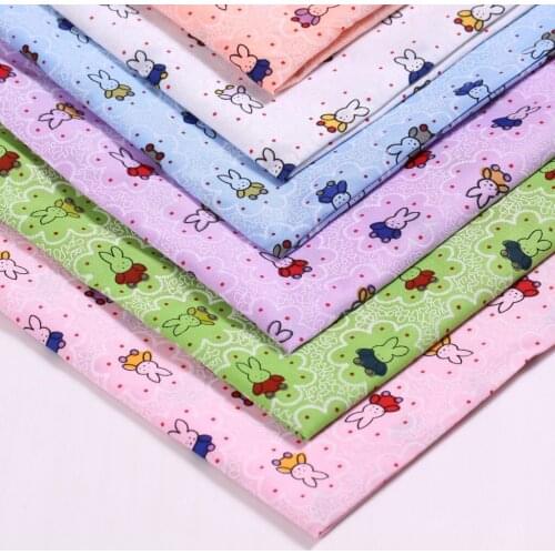 100*150cm Cartoon Rabbit Printed Fabric By Meter Childrens Roo DIY Sewing Decoration Material Patchwork Needlework Cloth