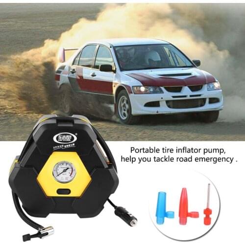 12V Car Electric Air Compressor Tire Inflator Pump Portable Tire Inflator Pump Air Compressor with Needle Indicator for Cars