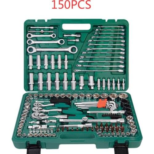 150PCS Auto Repair Tools, 1/4-Inch Car Repair Kit Socket Ratchet Wrench Combination Package Mixed Tool Set