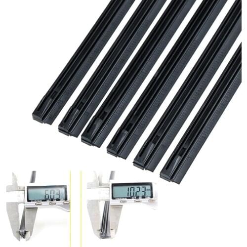 2Pcs Car soft rubber bone windshield wiper blade refill strips 6mm 14-22