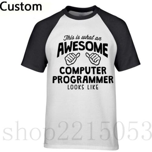 2020 Awesome Computer Programmer Looks Like male T Shirts Camisetas Print Short Sleeve Cotton Big Size TShirts For Men t-shirts