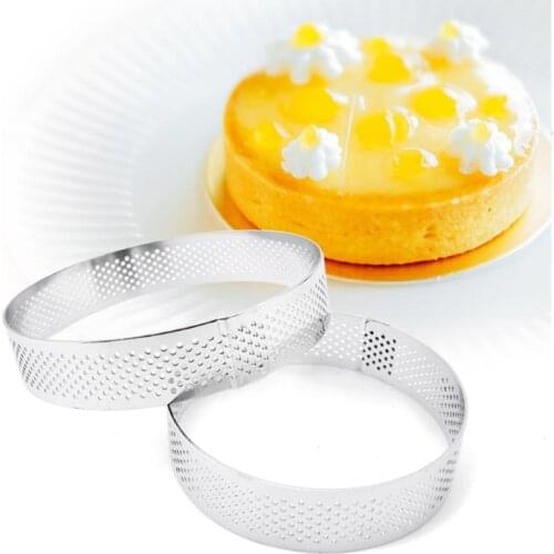 4.5/6.5/8/9/10 CM Stainless Steel Tart Mold Ring Tartlet Cake Mousse Molds Cookies Pastry Circle Cutter Pie Ring Perforated