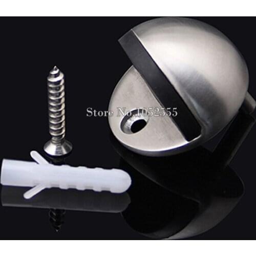 Brand New 2PCS 304 Stainless Steel Safety Door Stops Metal Door Holder Rubber Floor Doorstops