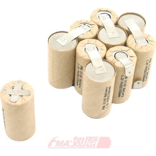DIY PRACTYL KD512-1120 cell Ni-MH Sub C SC 12V 1600 2200 3000mAh Rechargeable Battery for Powertools 10SN P80