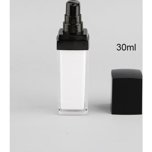 30ml 1 floz white acrylic square lotion bottle with emulsion dispenser,lotion press pump,atomized sprayer black lid(50Pcs)