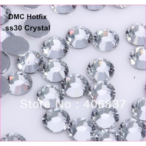 Free Shipping! 288pcs/Lot, ss30 (6.3-6.5mm) High Quality DMC Crystal Iron On Rhinestones / Hot fix Rhinestones