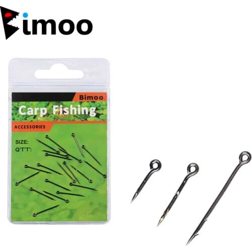 Bimoo 20pcs Bait Spike Pin Carp Fishing Hook Bait Sting Boilies Pin Spike Maggot Corn Ronnie Hair Rigs Carp Feeder Fishing