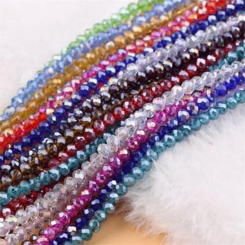 2mm 3mm 4mm 6mm 8mm Rondelle Austria Crystal Beads Faceted Glass Beads Loose Spacer Beads For DIY Bracelet Jewelry Making