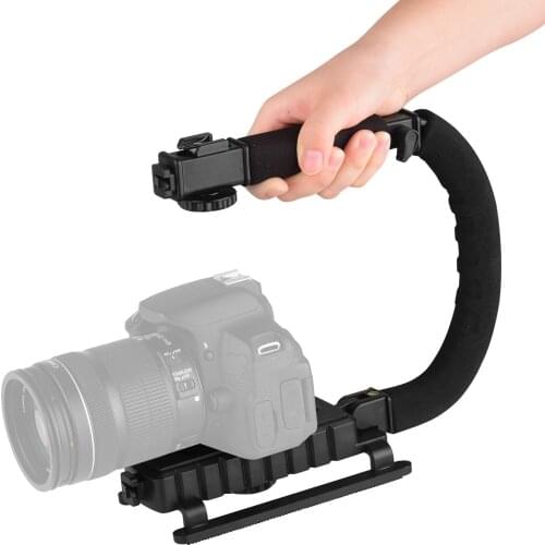 Photography C Shaped Handheld Stabilizer Grip Flash Bracket Holder Accessory for DSLR Action Camera Camcorder Smartphone