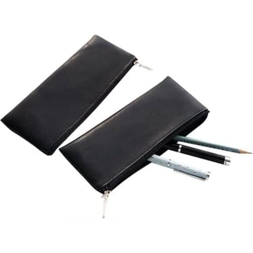 Handmade Genuine Leather Pencil Bag Cowhide Fountain Pen Case Holder Vintage Retro Style Accessories For Travel Journal