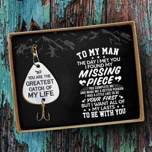 To My Man Custom Personalized Monogram Fishing Engraved Fishing Hooks Festival Fisherman Gift